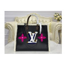 Louis Vuitton M56958 LV Onthego GM tote Bag in Black Cowhide Leather
