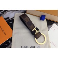 Louis Vuitton M62706 LV Dragonne Key Holder Damier Ebene Canvas Gold Hardware