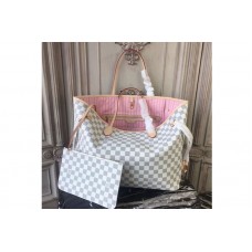 Louis Vuitton N41604 Neverfull GM Damier Azur Canvas Bags Pink