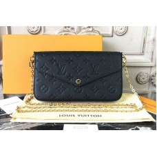 Louis Vuitton M64064 Monogram Empreinte Pochette Felicie Bags Black