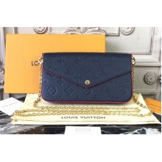 Louis Vuitton M64099 Monogram Empreinte Pochette Felicie Bags Blue