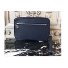 Louis Vuitton M33409 LV Kasai Clutch Taiga Leather Bags Blue