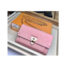 Louis Vuitton M63399 LV Chain Wallet Monogram Empreinte Leather Bags Pink