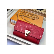 Louis Vuitton M63399 LV Chain Wallet Monogram Empreinte Leather Bags Red