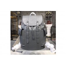 Louis Vuitton N92159 LV Ostrich skin Christopher PM Gray