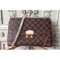 Louis Vuitton N41597 Damier Ebene Canvas Caissa Clutch Bags Rose Ballerine