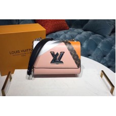 Louis Vuitton M53800 LV Twist MM Epi Leather Pink / White/ Navy Blue