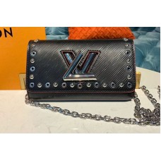 Louis Vuitton M62306 LV Twist Chain Wallet Black Epi Leather