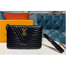 Louis Vuitton M63943 LV New Wave zip pochette Bags Black Calf leather