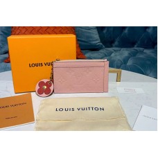 Louis Vuitton M67853 LV Zipped Card Holder Pink Monogram Empreinte leather