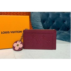 Louis Vuitton M68338 LV Zipped Card Holder Bordeaux Monogram Empreinte leather