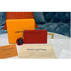 Louis Vuitton M68338 LV Zipped Card Holder Red Monogram Empreinte leather