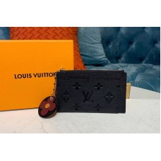 Louis Vuitton M68339 LV Zipped Card Holder Black Monogram Empreinte leather