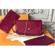 Louis Vuitton M61267 Pochette Felicie Monogram Vernis Bags Dark Red