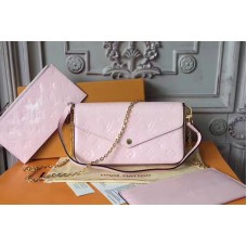 Louis Vuitton M61267 Pochette Felicie Monogram Vernis Bags Light Pink