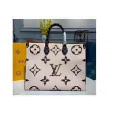 Louis Vuitton M44675 LV Onthego tote bags Ivory and Havana Beige Monogram Canvas