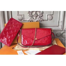 Louis Vuitton M61267 Pochette Felicie Monogram Vernis Bags  Red