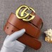 Gucci Camarel Leather Belt With Double G Buckle