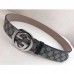 Gucci Beige/blue GG Supreme Belt With G Buckle