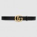 Gucci Black Leather Belt With Double G Buckle
