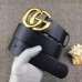 Gucci Black Leather Belt With Double G Buckle
