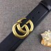 Gucci Black Leather Belt With Double G Buckle