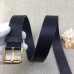 Gucci Black Bee Print Leather Belt With Square Buckle