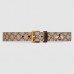 Gucci Bee Print GG Supreme Belt With Square Buckle