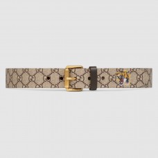 Gucci Tiger Print GG Supreme Belt With Square Buckle