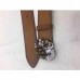 Gucci Camarel Leather Belt With Tiger Buckle