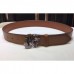 Gucci Camarel Leather Belt With Tiger Buckle