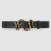 Gucci Black Leather Belt With Snake Buckle