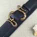 Gucci Black Leather Belt With Snake Buckle
