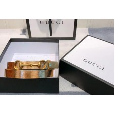Women&#8217;s Gucci 230127 Leather belt 2cm in Gold Leather
