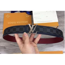 Louis Vuitton M0197U LV Initiales 40mm Reversible Belt Damier Graphite Canvas Silver LV Buckle
