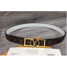 Louis Vuitton M0208U LV Dauphine 25mm Reversible belts Monogram Canvas/White Gold/Silver Buckle