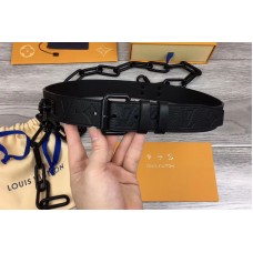 Louis Vuitton MP058Q LV Signature 35mm Belt Black Taurillon Leather