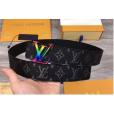 Louis Vuitton MP130V LV Initiales 40mm Reversible Belt Monogram Eclipse canvas and Taiga Leather Rainbow LV Buckle