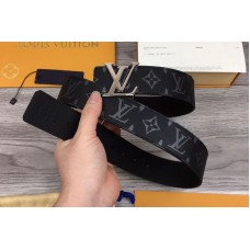 Louis Vuitton MP130V LV Initiales 40mm Reversible Belt Monogram Eclipse canvas and Taiga Leather Silver LV Buckle