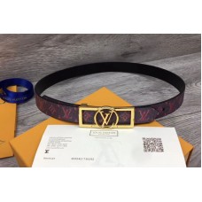 Louis Vuitton MP139W LV Dauphine 25mm Reversible belts Pink/Black Monogram LV POP Print Gold Buckle