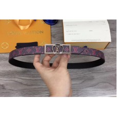 Louis Vuitton MP139W LV Dauphine 25mm Reversible belts Pink/Black Monogram LV POP Print Silver Buckle