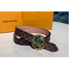 Louis Vuitton M0111U LV Circle 30mm reversible belt Damier Ebene Canvas strap