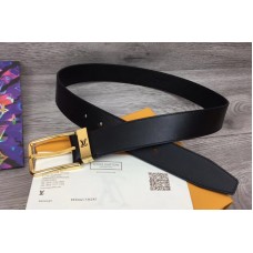 Louis Vuitton M0172T LV Pont Neuf 35MM belts Black Calf leather Gold Buckle