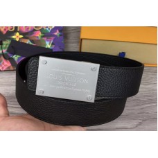 Louis Vuitton M9234 LV Neo Inventeur Reversible 40mm Belts Black Taurillon Leather Silver Buckle