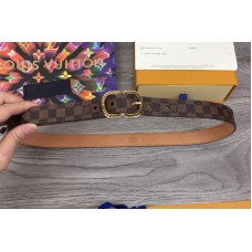 Louis Vuitton M9744V Mini 25mm Belt in Damier Ebene Canvas