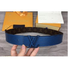 Louis Vuitton MP109V LV Initiales 40mm reversible belt In Blue Epi/Monogram Canvas With Blue Buckle