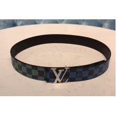 Louis Vuitton M0087Q LV Initiales 40mm Reversible Belt in Damier Graphite Canvas Silver Buckle