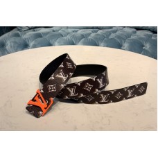 Louis Vuitton MP241V LV Shape 40mm reversible belt in Monogram Canvas With Orange Buckle