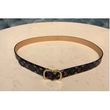 Louis Vuitton M9584W LV Mini 25mm Belt in Black Monogram Multicolor