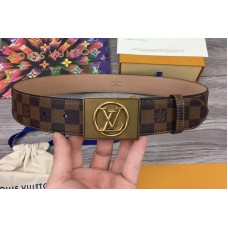 Louis Vuitton M0024Q Adventurer 40mm belt in Damier Ebene Canvas With Gold/Silver Buckle